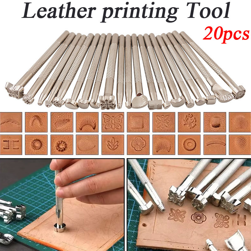 Leatherworking Equipment - 20pcs Leather Seal Carving Tools Stamp