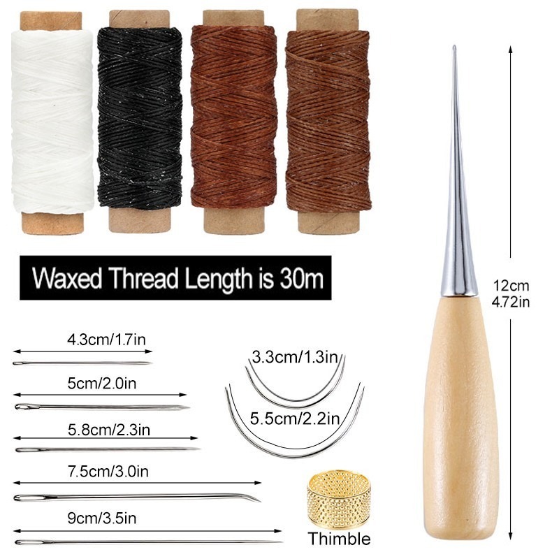13pcs Waxed Thread Leatherwork - Leatherwork Beginner Tools review and price