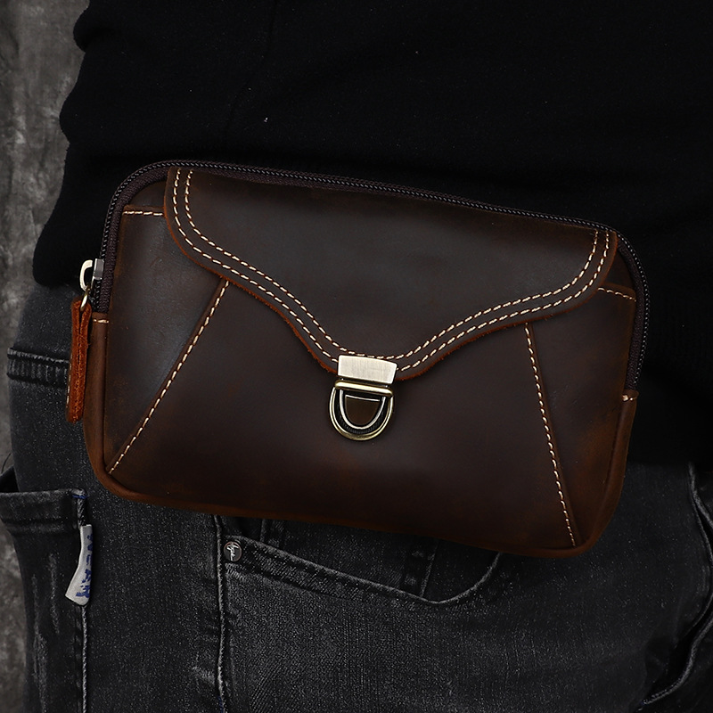 Men's leather waist bag, men's - Leatherwork Designs review and price
