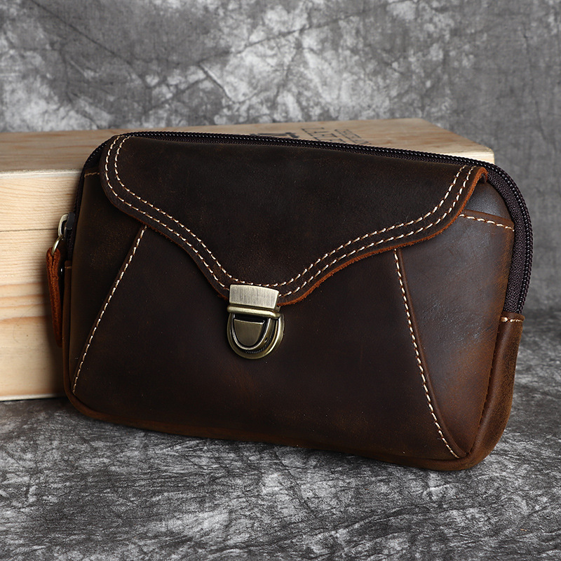 Men's leather waist bag, men's - Leatherwork Designs review and price