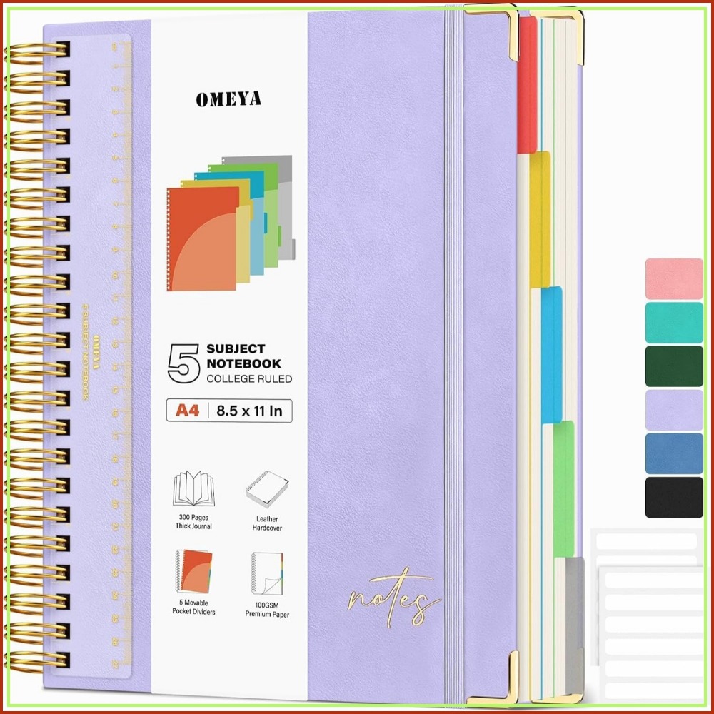 A4 Leather 5-Subject Notebook, - Leatherwork Images review and price