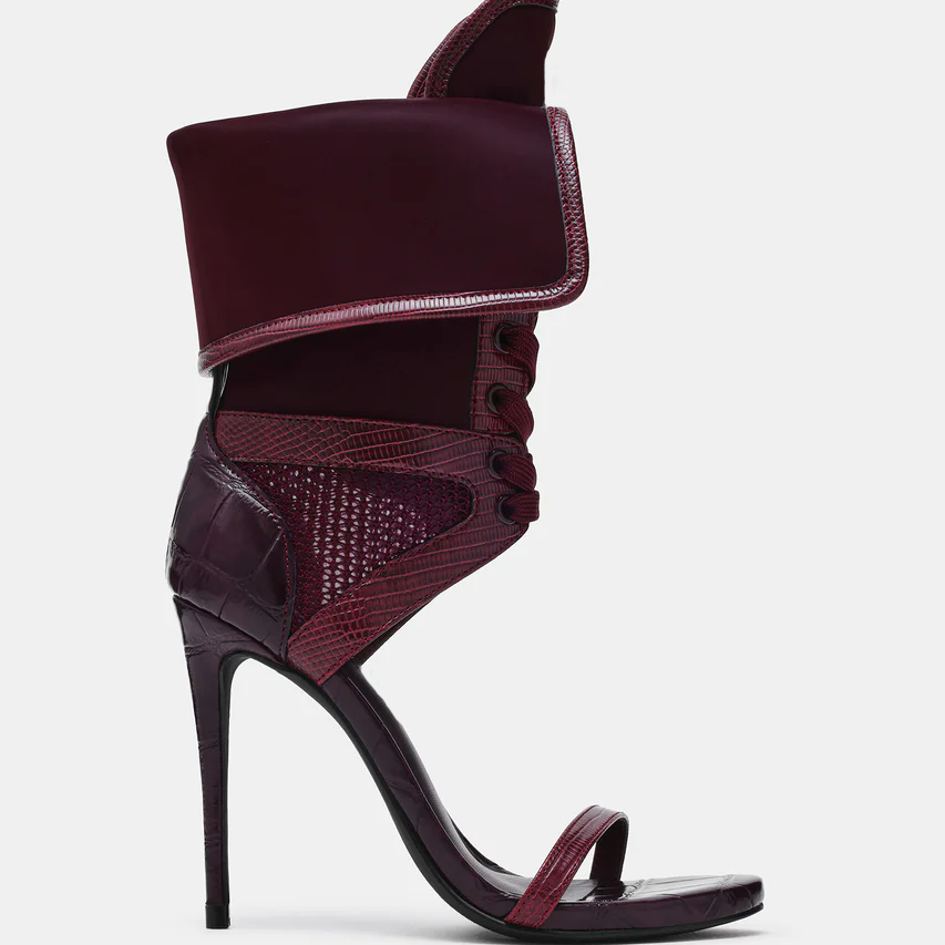 Women Open Toe Stilettos Lace  - Leather Work Dress review and price