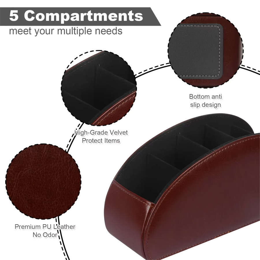 1Pc 5 Grid PU Leather Desktop  - Leatherwork Table review and price