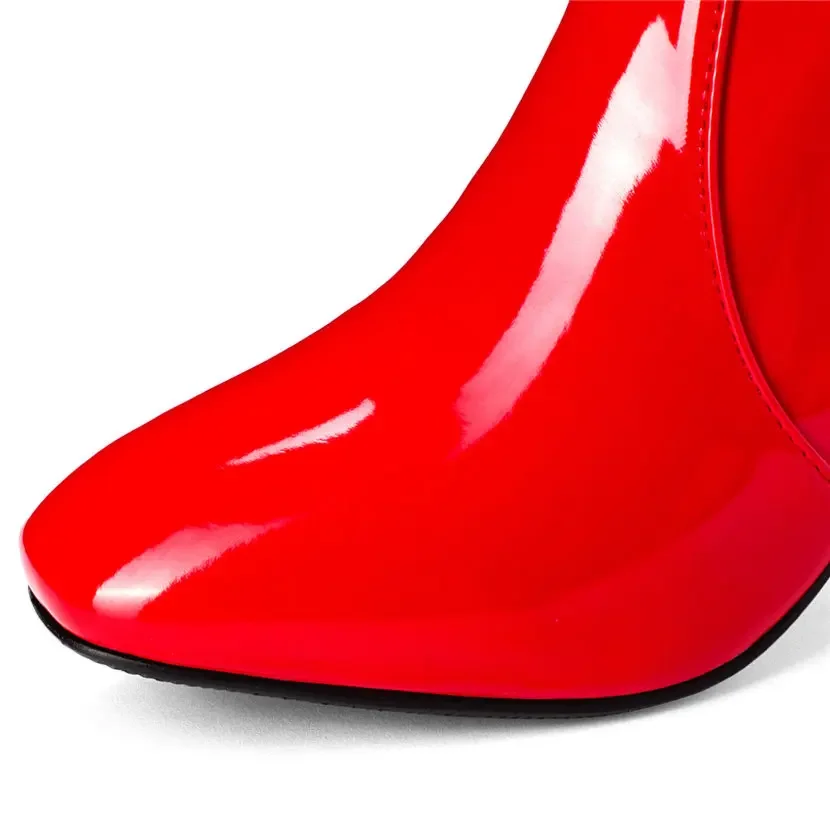 Red White Patent Leather Women - Leather Work Dress review and price