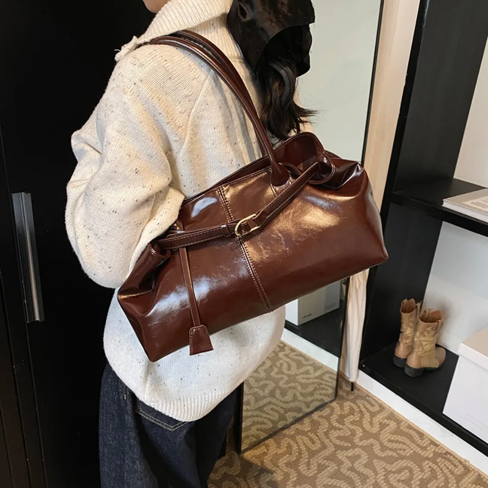 Winter Oil PU Leather Hobo Han - Leather Work Handbag review and price
