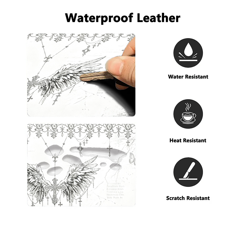 Leather Mousepad Black White A - Leatherwork Table review and price