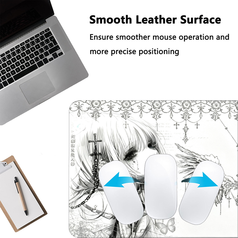 Leather Mousepad Black White A - Leatherwork Table review and price